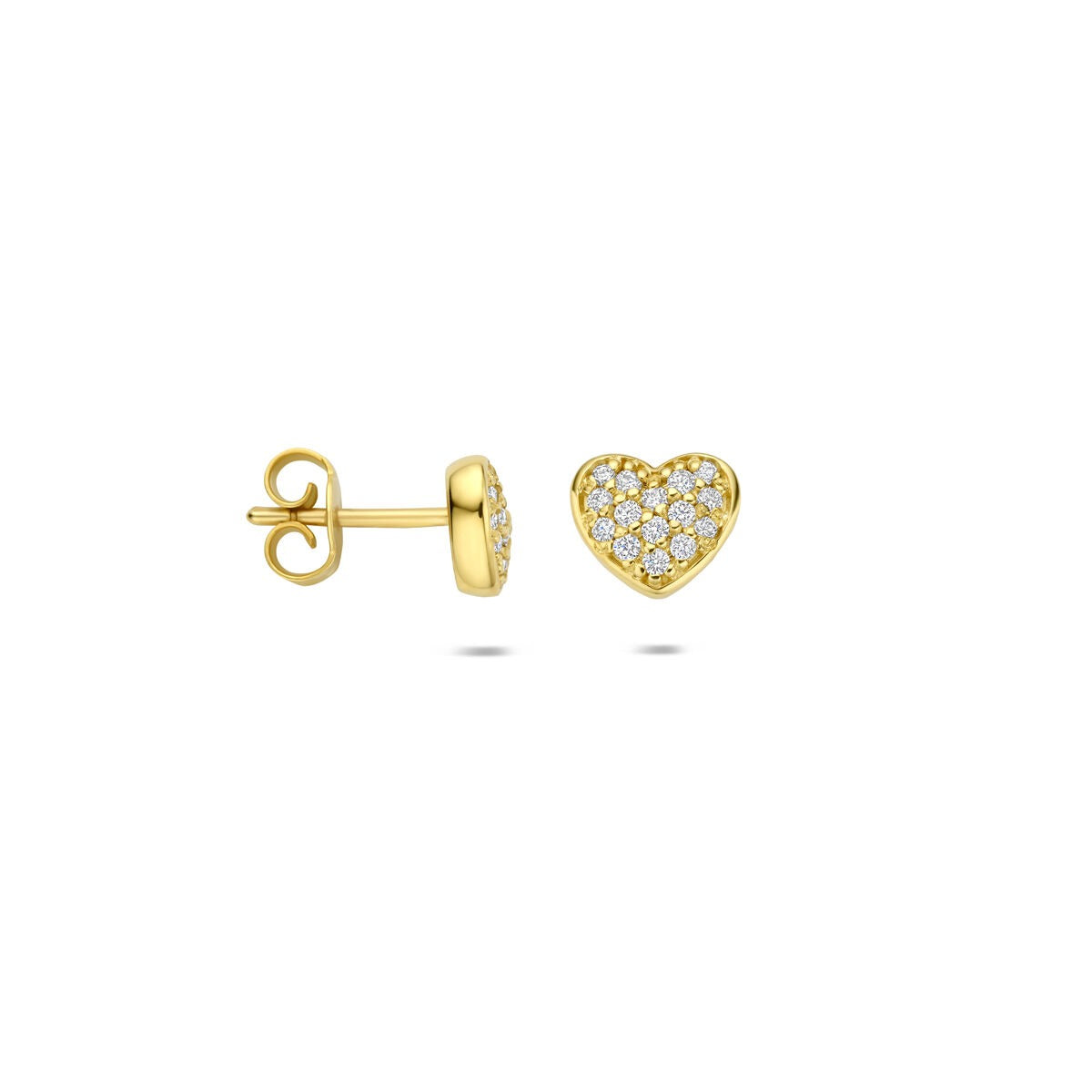 14 Karat Gelbgold Ohrstecker mit Herz-Diamant