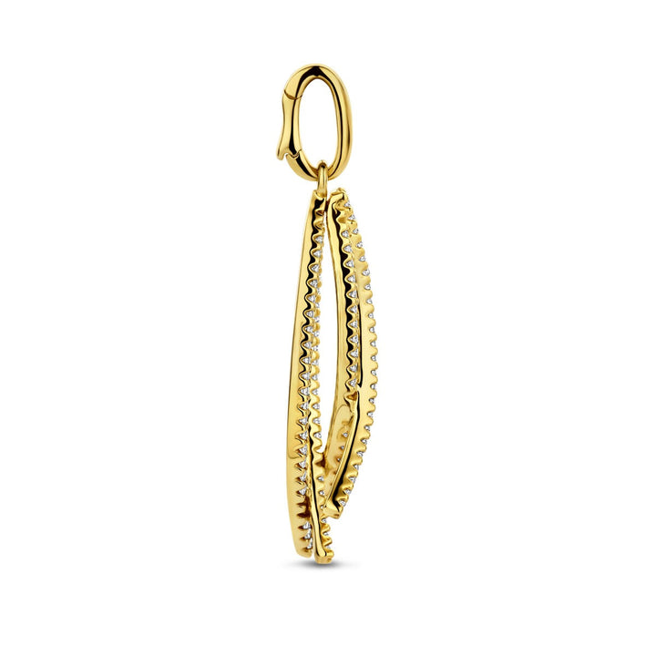 14k Geelgouden hanger met diamant