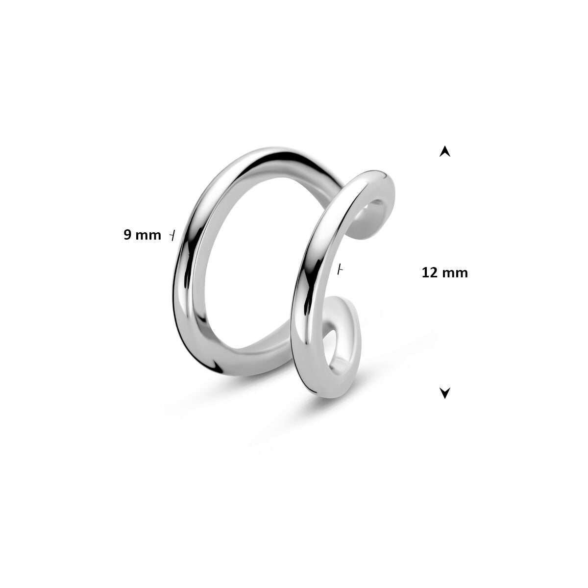 Rhodiniertes Silber-Ear Cuff für Damen