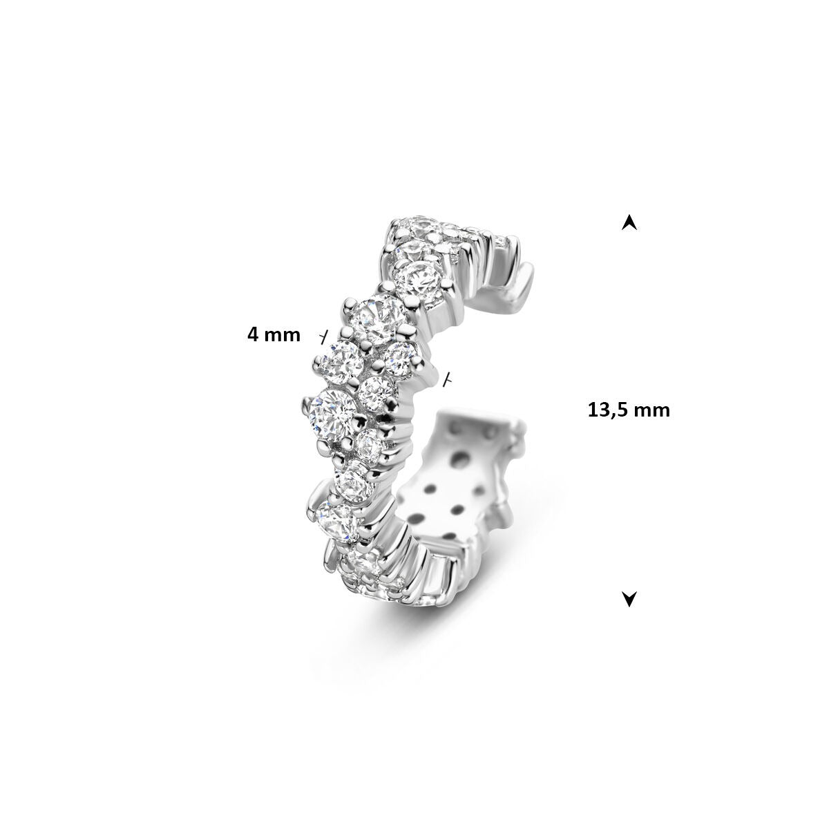 Ohrklemme aus rhodiniertem 925er Silber mit Zirkonia