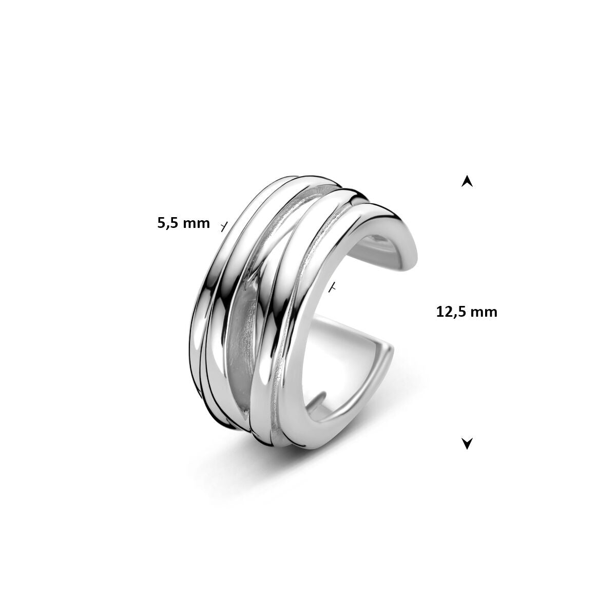 Rhodinierte Silber Ear Cuff Damen
