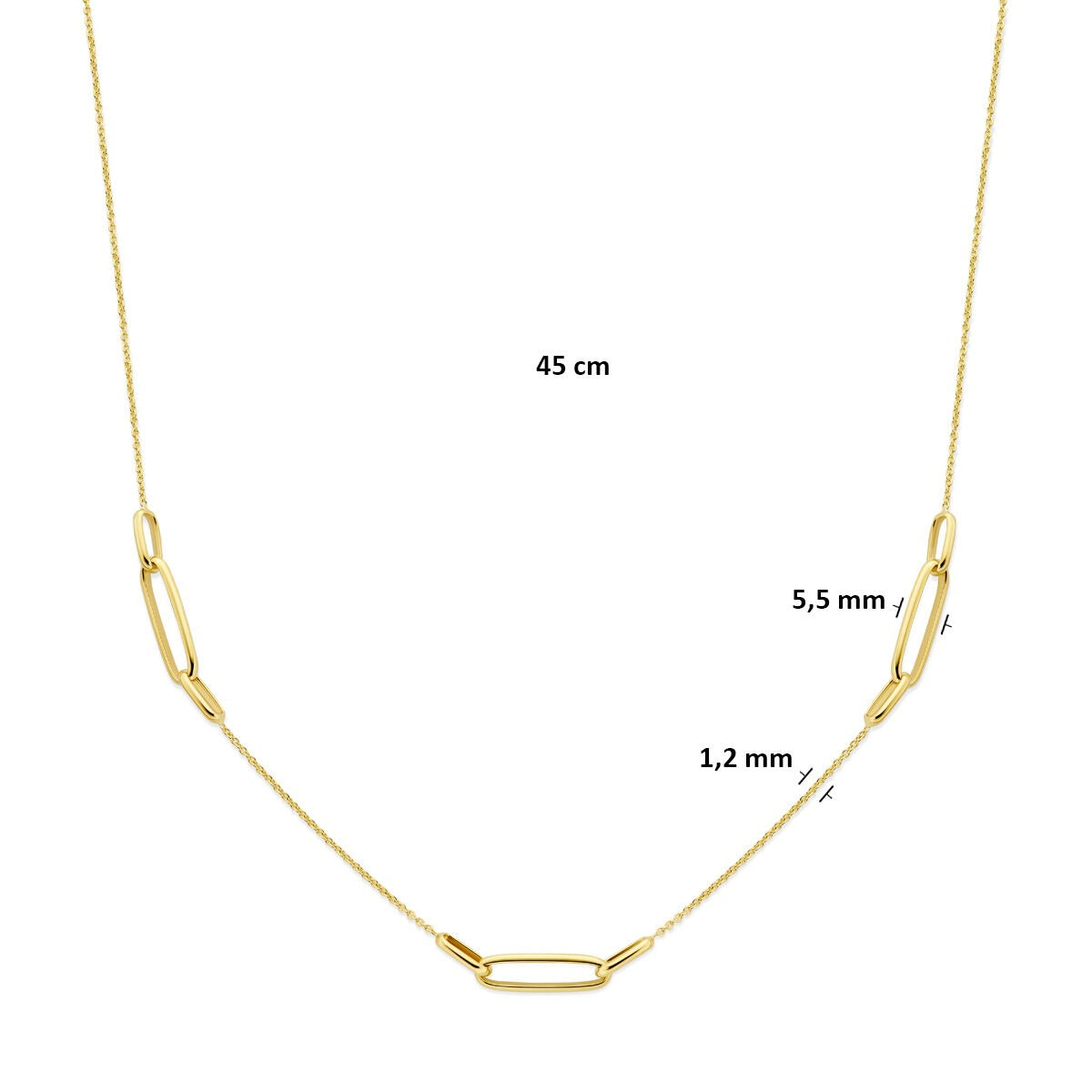 Goldene Damenkette – 14 Karat feines Gliederkollier 1,2 mm