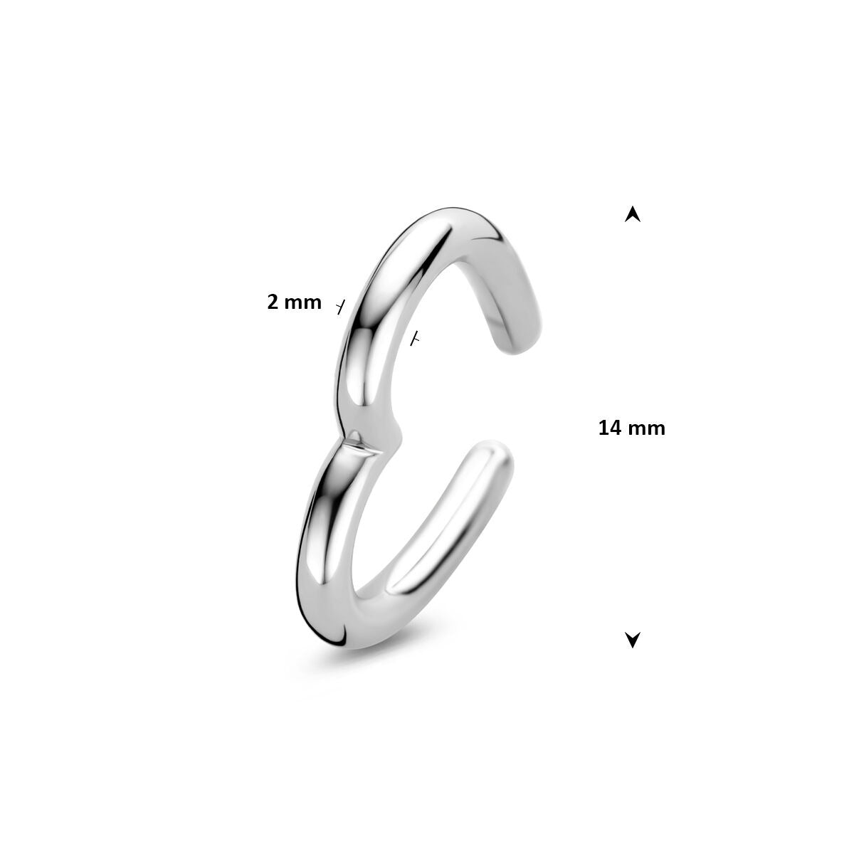 Silberner Earcuff Herz – rhodiniertes 925er Silber