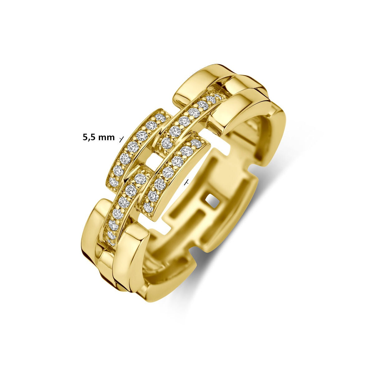 14 K Gelbgoldring mit Diamant