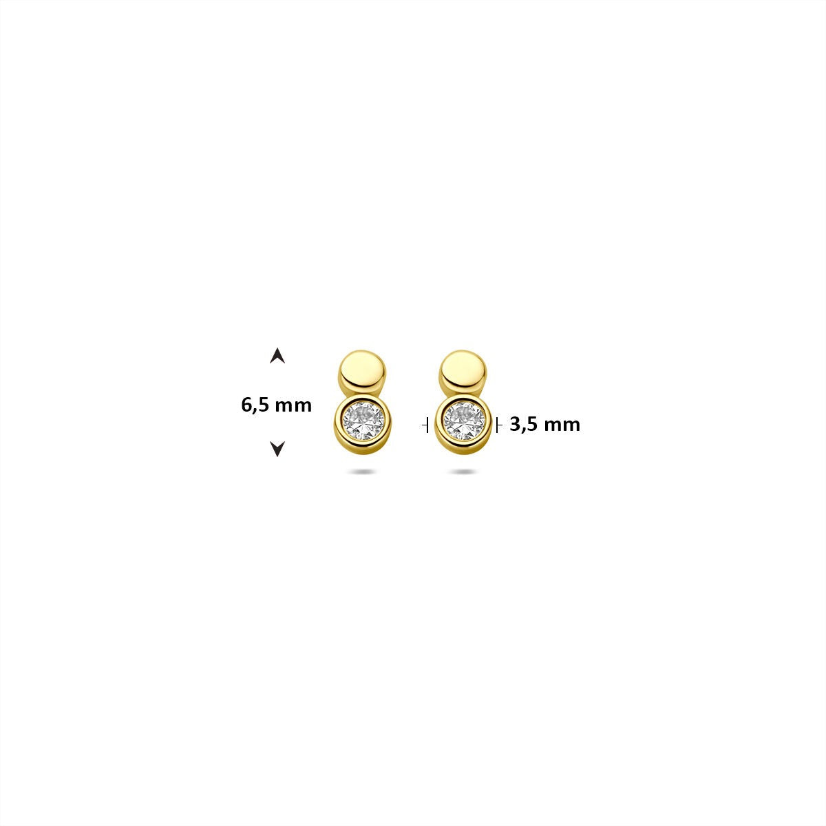 9 Karat goldfarbene Ohrstecker mit Zirkonia