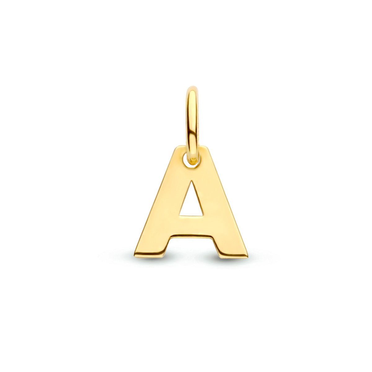 Buchstabenanhänger aus 9 Karat Gelbgold in Form des Buchstabens A