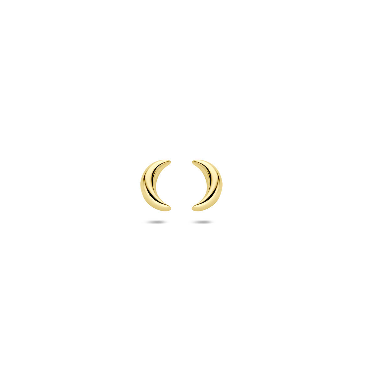 Ohrstecker in Form von Monden aus 14K Gelbgold, 6 mm groß