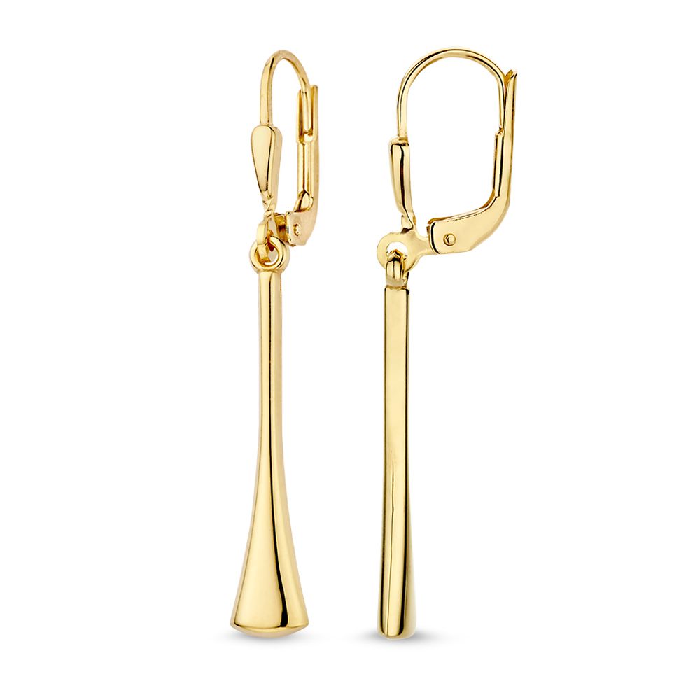 Elegante Gelbgold-Ohrhaken mit verspielten Anhängern - 14 Karat Gold