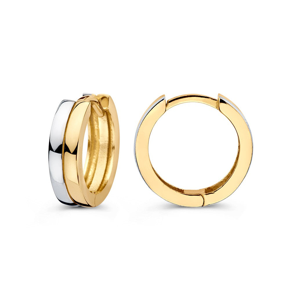 Bicolor Goldohrringe – Elegante 14 Karat Gelb- und Weißgold Ohrringe für Damen
