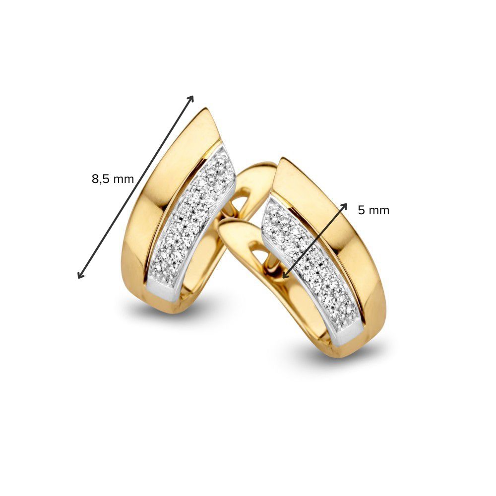 Bicolor-Ohrringe aus Gelb- und Weißgold mit Diamanten – Elegante Ohrringe für Damen aus 14 Karat Gold