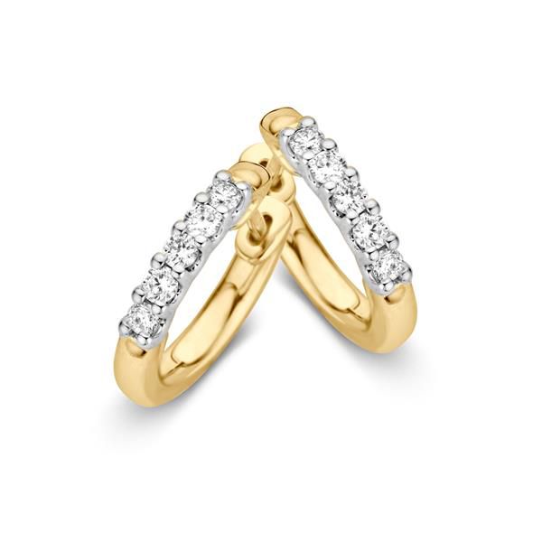14-karätige goldene Ohrringe mit Brillanten, zeitloses Design und funkelnde Details