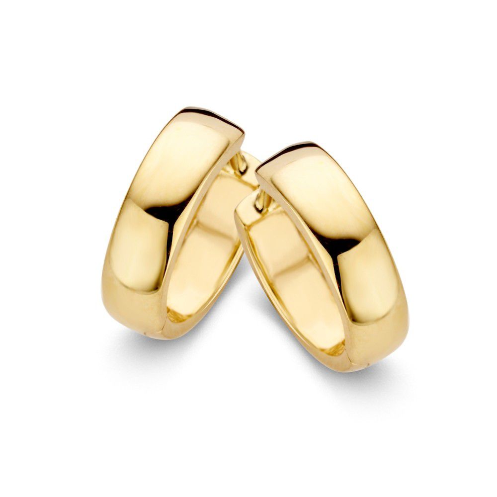 Zeitlose, 14-karätige, 4 mm breite Creolen aus Gelbgold mit elegantem Design