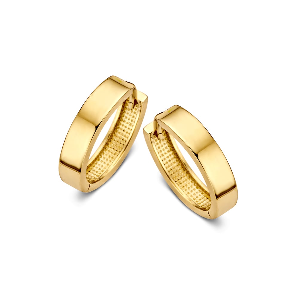 Gelbgoldene Creolen aus 14 Karat mit subtilem Design, 12 x 10 mm Innenmaß, zeitlose Eleganz