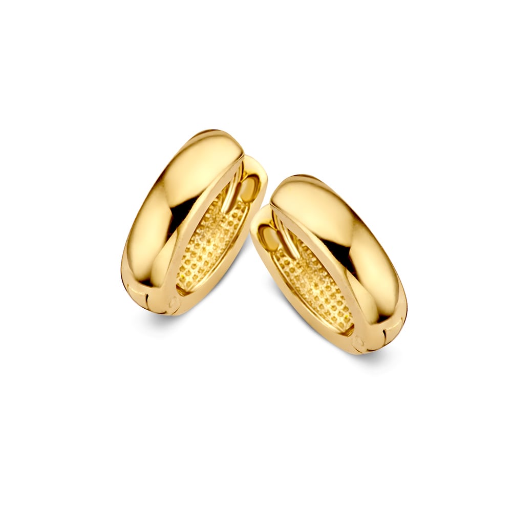Gelbgoldene Ohrringe aus 14 Karat mit einfachem, elegantem Design und einer Innenmaß von 10 x 8 mm