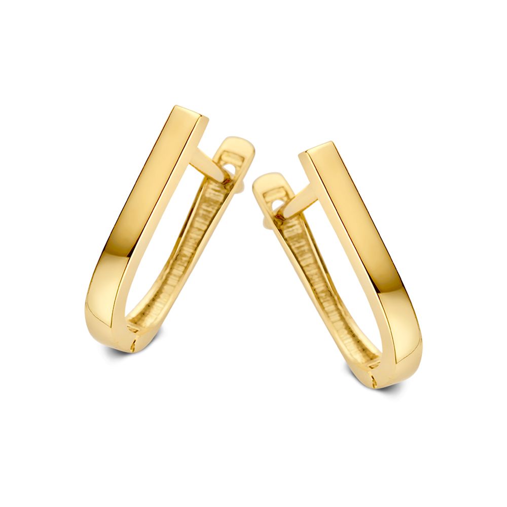 14-karätige, gelbgoldene Ohrringe mit schmaler Form und perfekter Passform (12x8 mm)