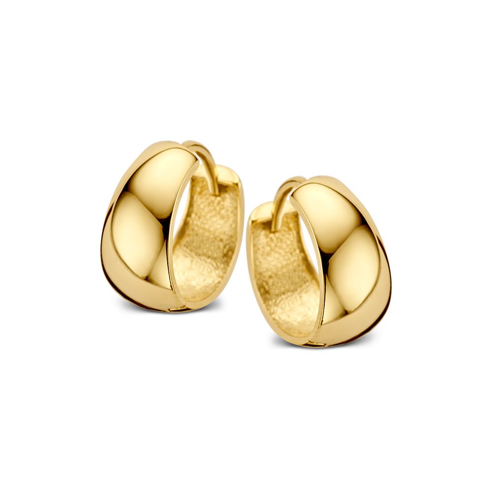 Gelbgoldene Ohrringe im konisch zulaufenden Design mit glänzender Oberfläche