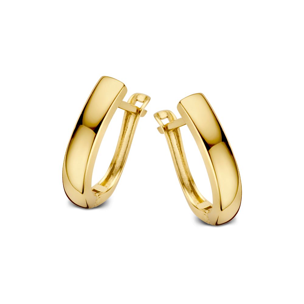14K gelbgoldene Ohringe mit zeitlosem Design und glatter, glänzender Oberfläche