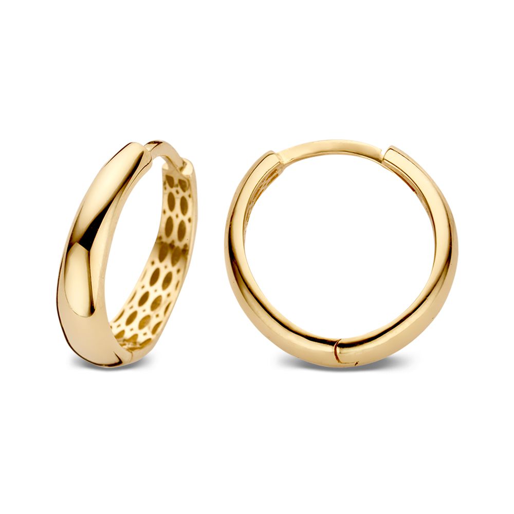 Gelbgoldene konische Creolen – 14 Karat – Elegant und Zeitlos – Van der Kooij