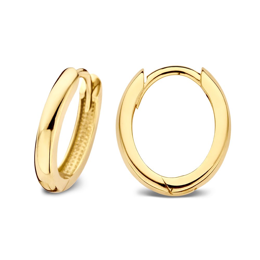 Ohrringe Gelbgold Oval – 14 Karat Gold | Van der Kooij