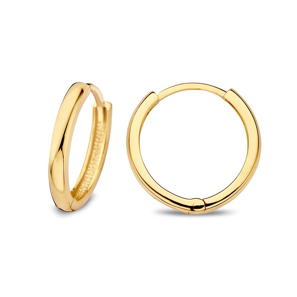 Gelbgold-Creolen mit Scharnier – 14 Karat Gold – Van der Kooij