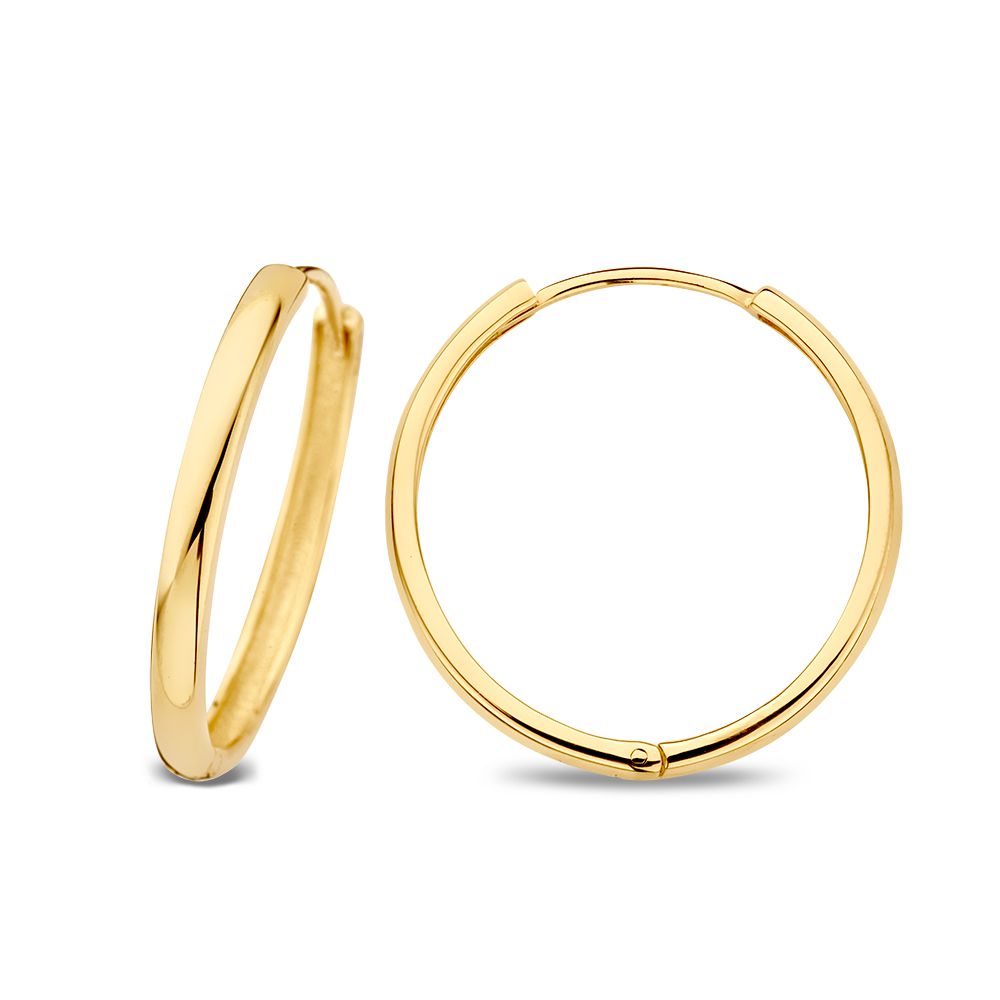 Gelbgoldene Klappcreolen – 14 Karat Gold – Van der Kooij