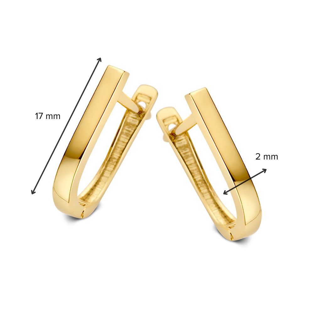 14 Karat Gelbgold-Creolen mit schlichtem Finish und perfekter Passform (12x8 mm)