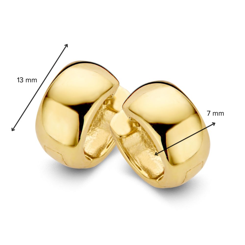 Gelbgoldene Breite Creolen – 14 Karat, 7 mm breit