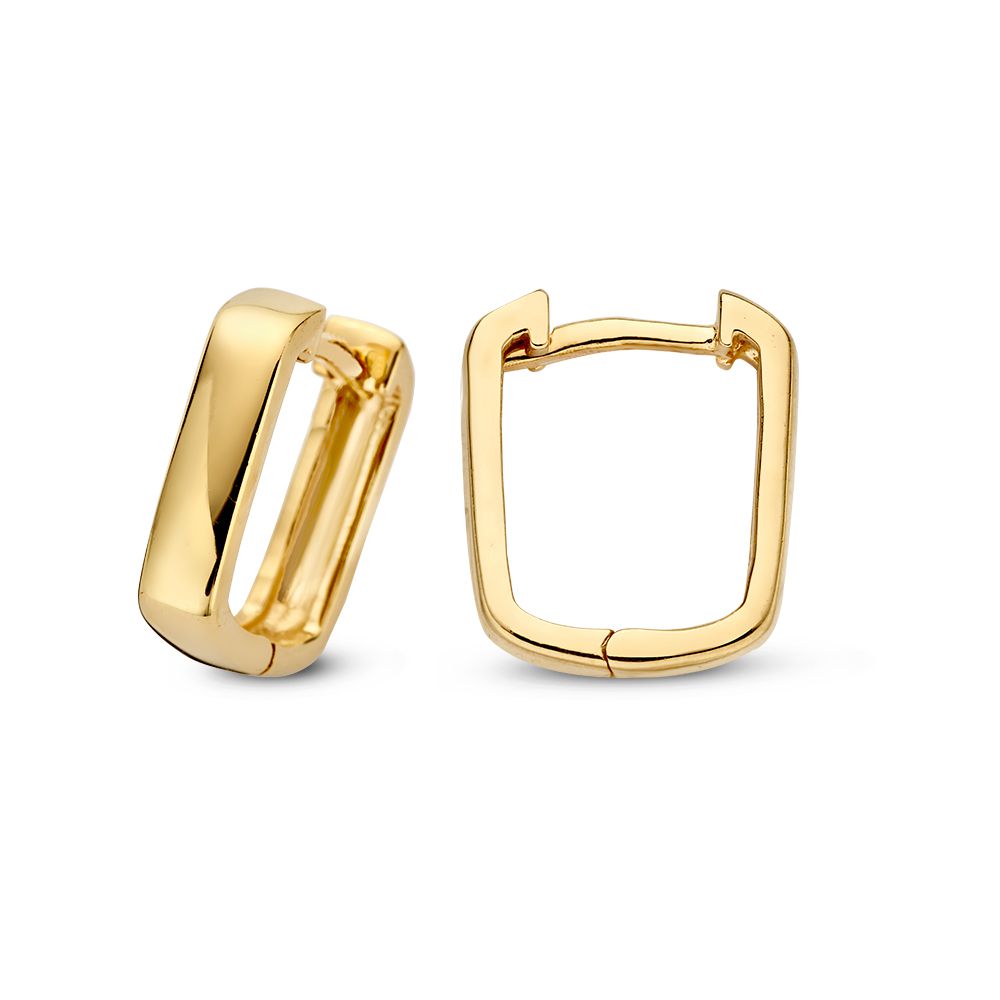 Stilvolle Gelbgold-Ohrringe mit quadratischem Design – ein leidenschaftliches Statement