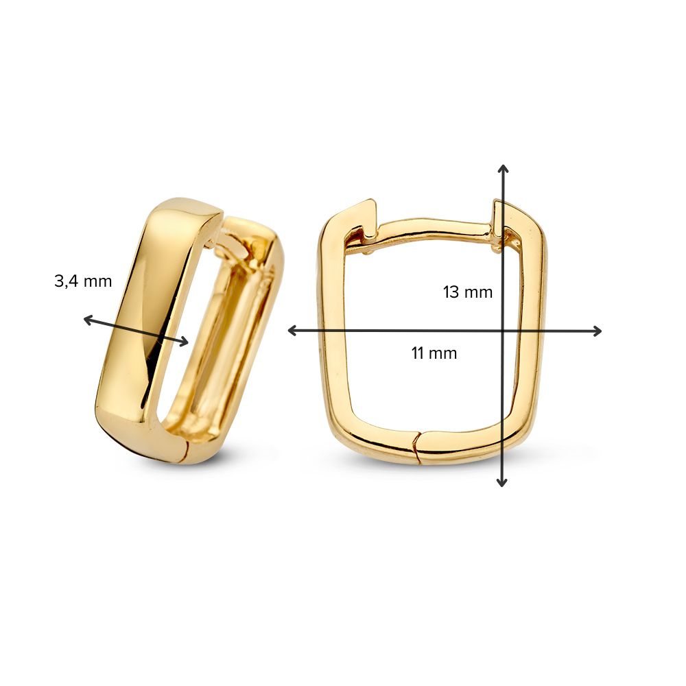 Stilvolle Gelbgold-Ohrringe mit quadratischem Design – ein leidenschaftliches Statement