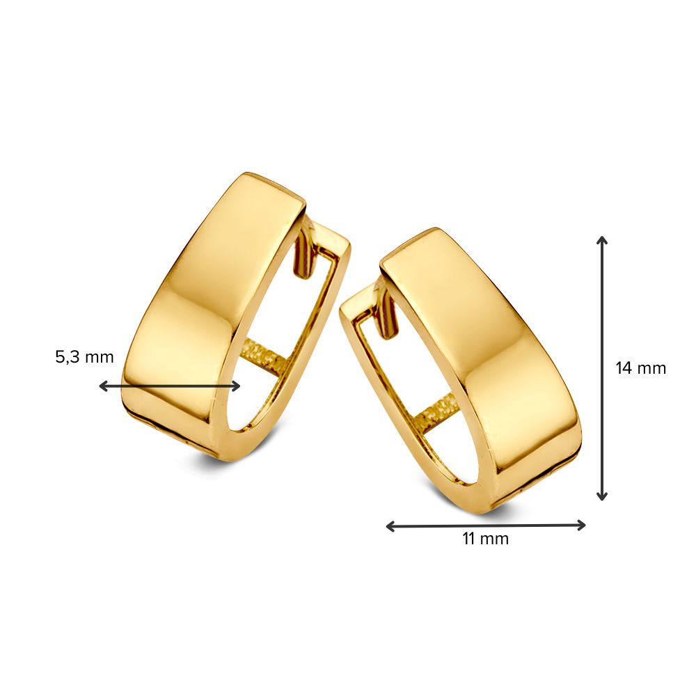 Gelbgoldene Ohrringe 14 Karat – Zeitloses und elegantes Design, 7 mm Innendurchmesser