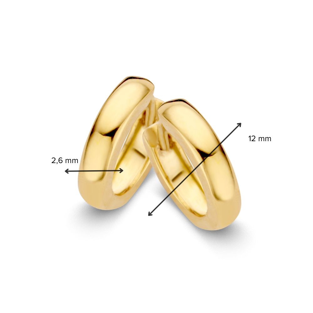 Elegante Gelbgold-Ohrringe – 14 Karat, 9 mm Innendurchmesser, stilvoll und zeitlos