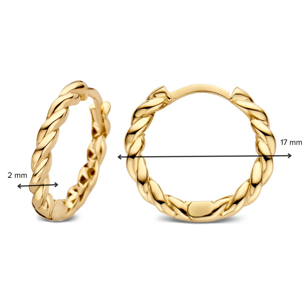 Gelbgold-Ohrringe mit gedrehtem Design – elegante Ohrringe von Van der Kooij