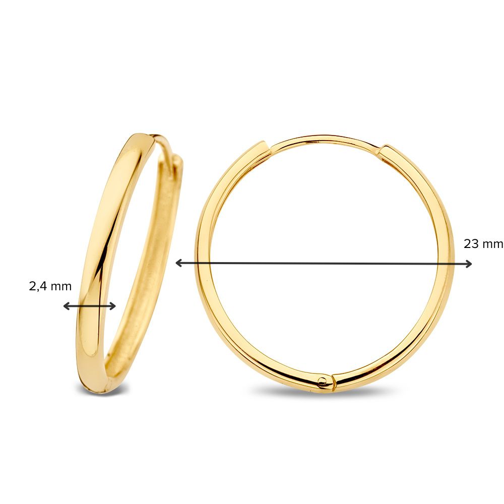 Gelbgoldene Klappcreolen – 14 Karat Gold – Van der Kooij