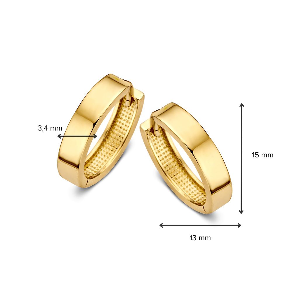 Gelbgold-Ohrringe 14 Karat – Subtiles Design, 12 x 10 mm Innenmaß, Zeitlose Eleganz