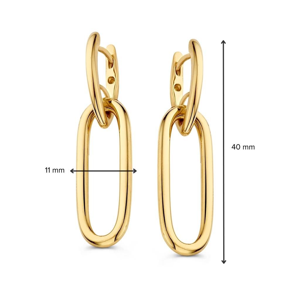 Wunderschöne goldene Ohrringe mit groben, baumelnden Gliedern – Statement-Accessoire