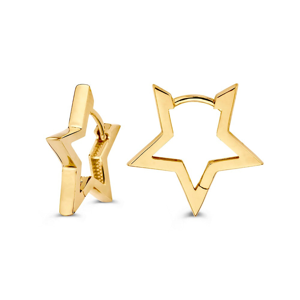 Goldene Ohrringe in Sternform – Ein funkelnder Blickfang