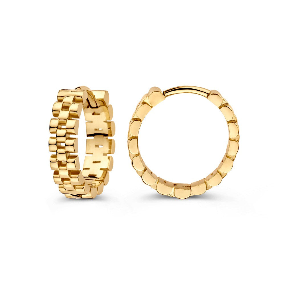 Gelbgold-Ohrringe mit „Rolex“-Gliederung