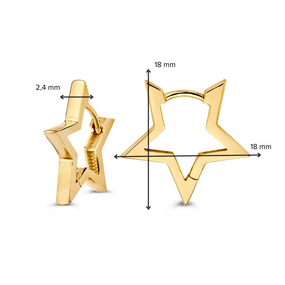 Goldene Ohrringe in Sternform – Ein funkelnder Blickfang