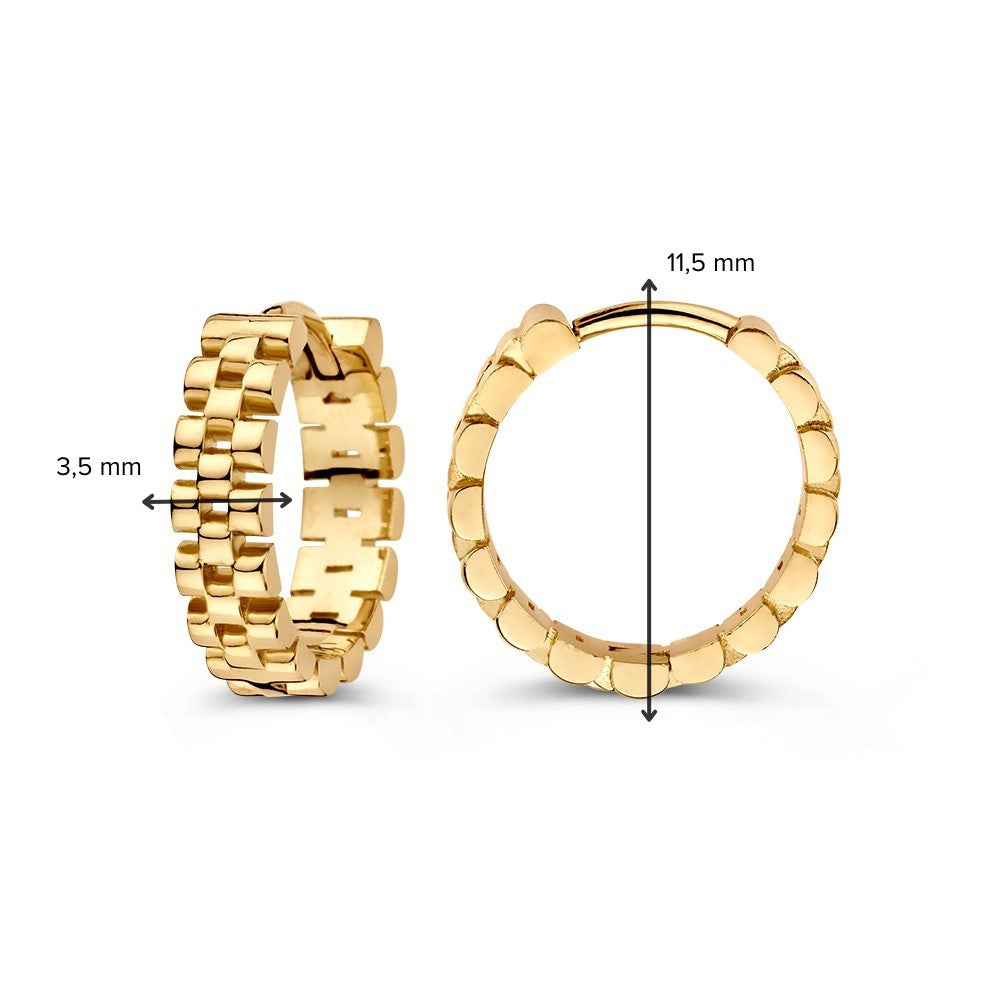 Gelbgold-Ohrringe mit „Rolex“-Gliederung