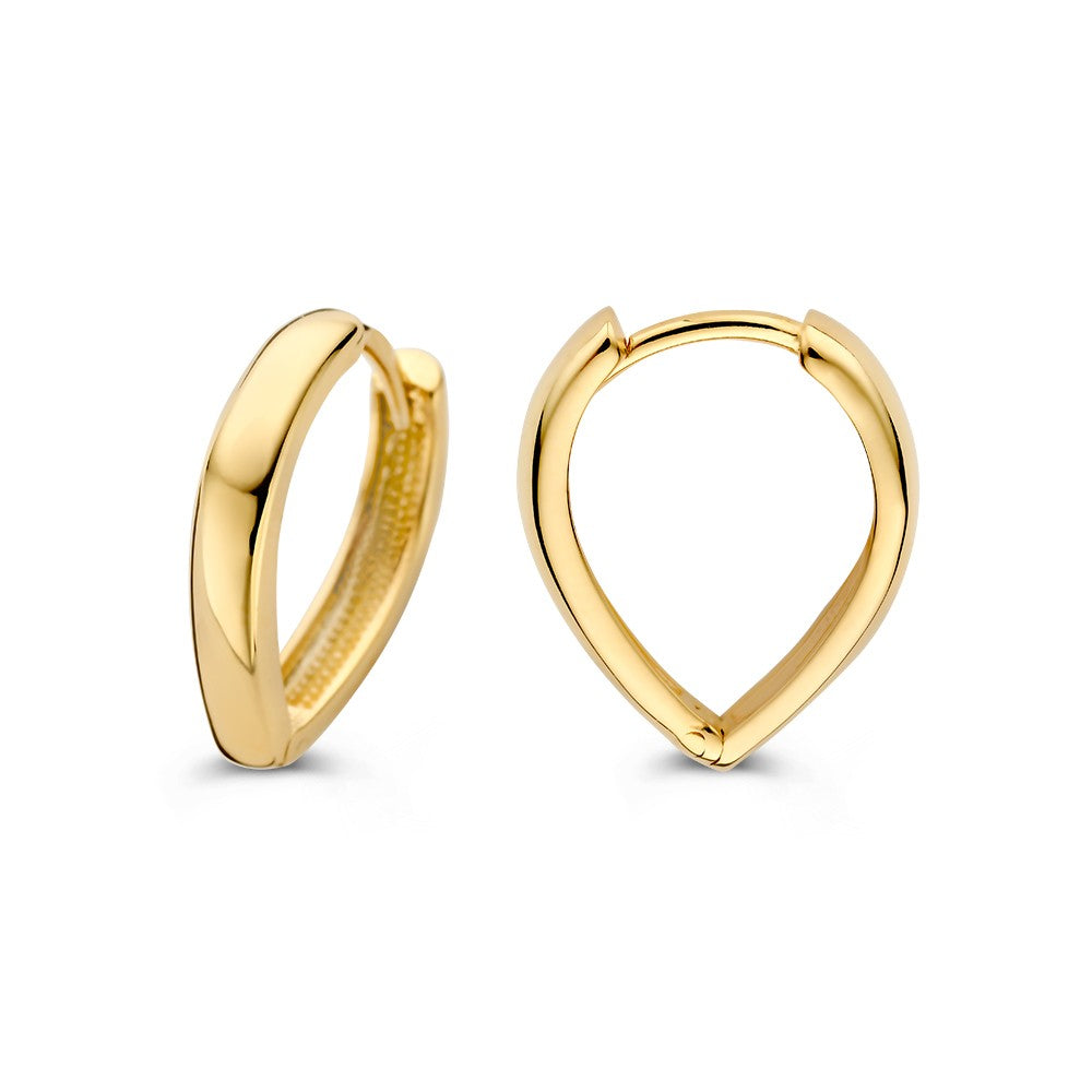 14K Gelbgoldene konische Creolen – Verspielte Ohrringe für Damen