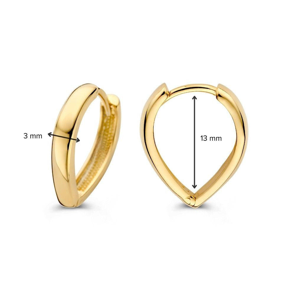 14K Gelbgoldene konische Creolen – Verspielte Ohrringe für Damen
