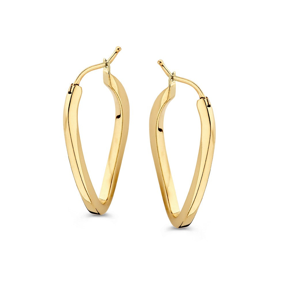 Gelbgoldene Ohrringe mit verspieltem Twist aus 14 Karat Gold