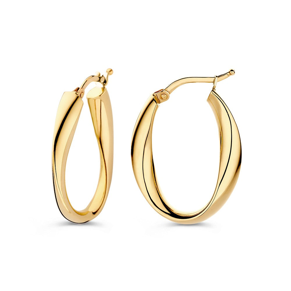 Auffällige Ohrringe aus Gelbgold mit verspieltem Twist – 14 Karat Gold