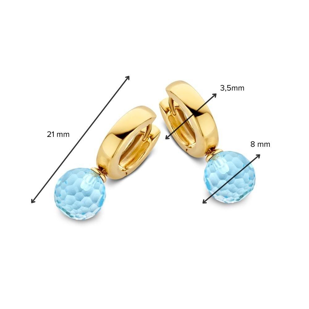 Gelbgold-Ohrringe mit Topas-Anhängern – Raffinierte Eleganz