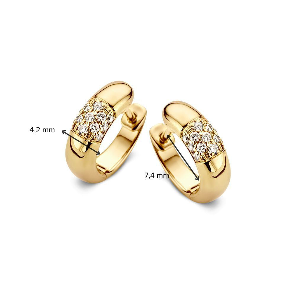 Elegante Gelbgold-Ohrringe mit Diamanten im Brillantschliff