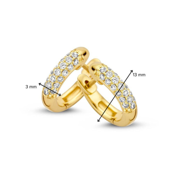 Geelgouden Oorringen met Diamant: Tijdloze Elegantie en Schittering 0,32 crt.