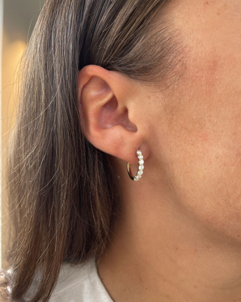 Wunderschöne Gelbgoldohrringe mit Diamanten in Chatonfassung 1.00 ct.