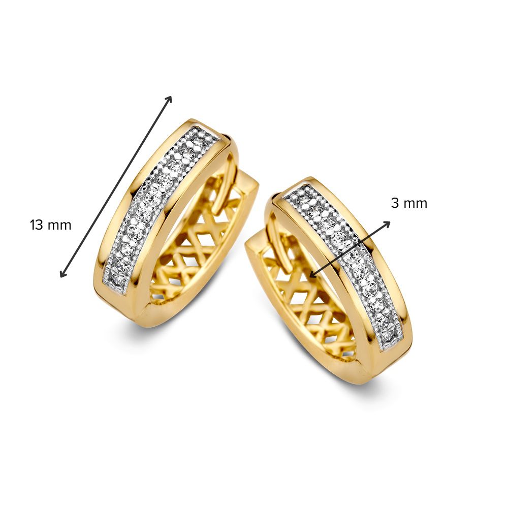 Elegante Gelbgold-Ohrringe mit Zirkonia in glatter Fassung – Zeitlose Schönheit
