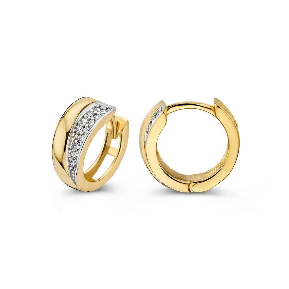 Elegante Ohrringe aus Gelbgold mit Zirkonia im Pavé-Design