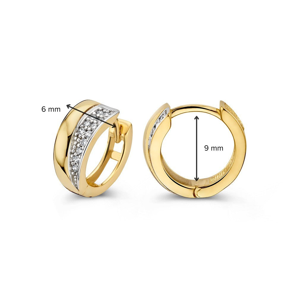Elegante Ohrringe aus Gelbgold mit Zirkonia im Pavé-Design
